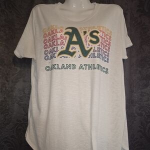 Women's Xl Oakland Athletics Team  Crew Neck Tee